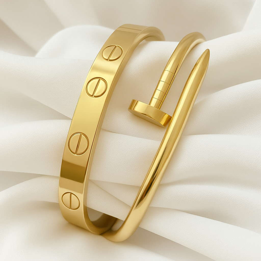 Bracelete Golden Claw + Bracelete Ouro 18k (BRINDE)