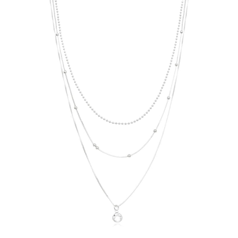 Colar Triplo C/ Zircônia