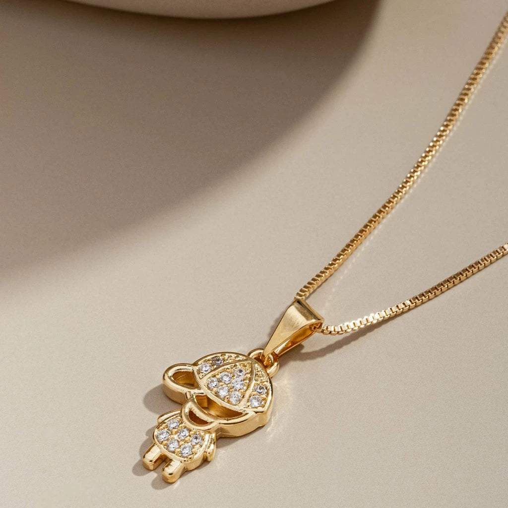 Colar Amor de Mãe Banhado a Ouro 18k